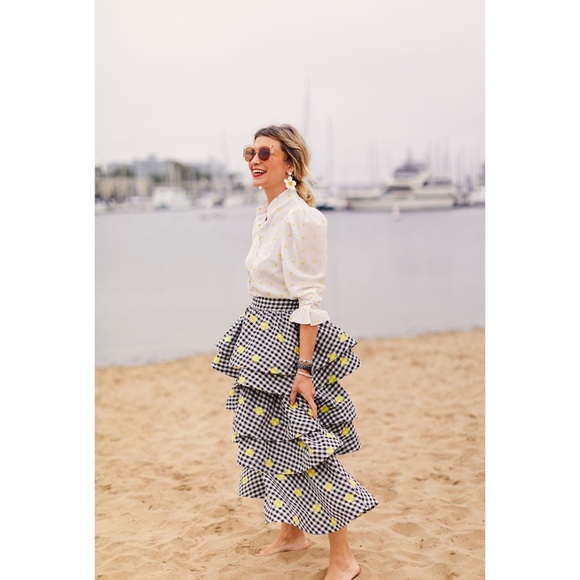 BURU Teagan Skirt in Daisy Gingham - Picture 2 of 2